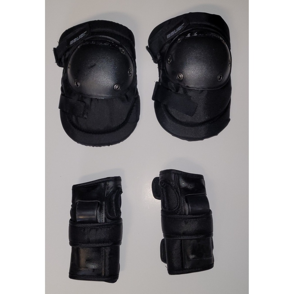 Bauer Youth Rollerblade Skate Protective Gear Set Knee Pads & Wrist Guards Small